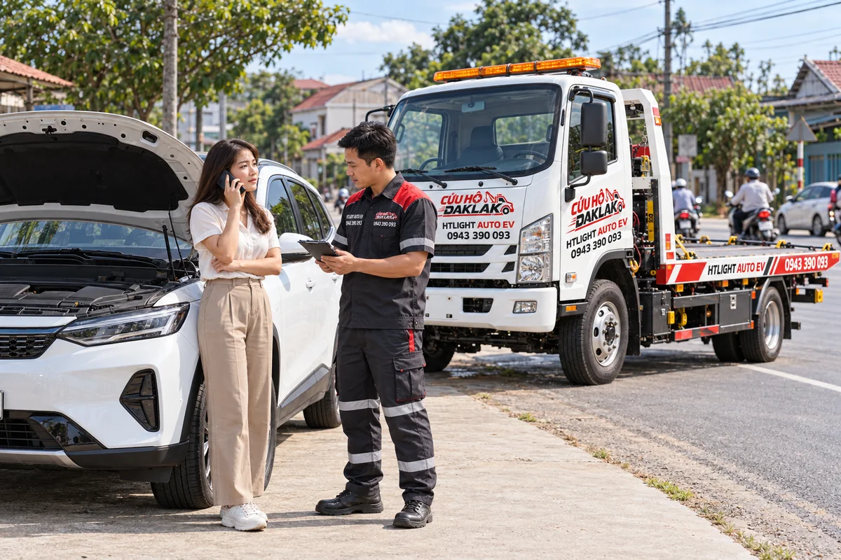 Chủ xe gọi tổng đài bảo hiểm khi xe gặp sự cố