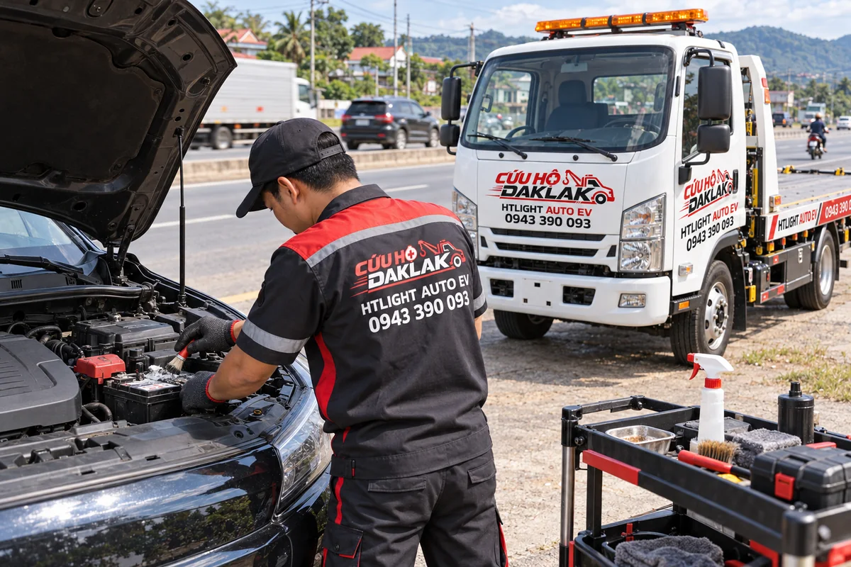 Cọc bình ắc quy đóng cặn trắng cần vệ sinh