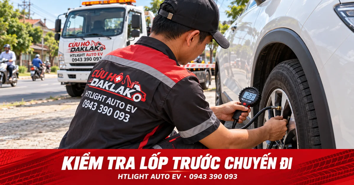 Kiểm tra lốp trước chuyến đi dài: áp suất, gai lốp, vết nứt – HTLIGHT AUTO EV